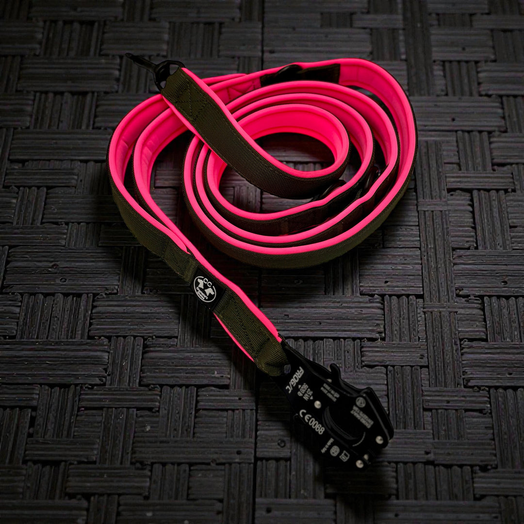 Leine dark army mit neon pink