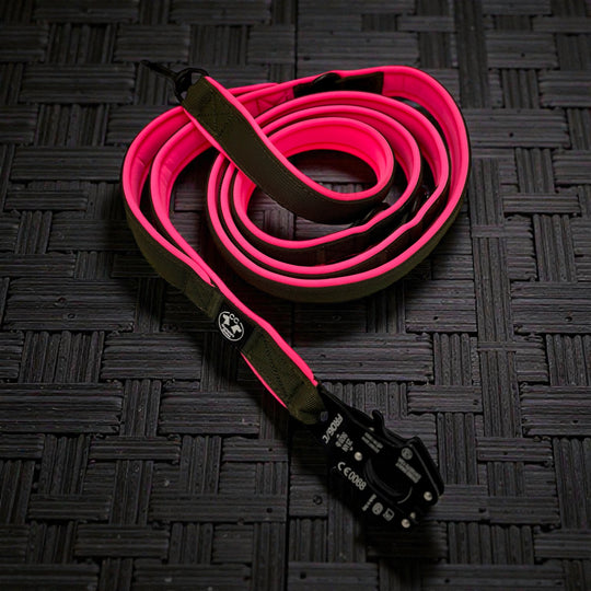 Leine dark army mit neon pink