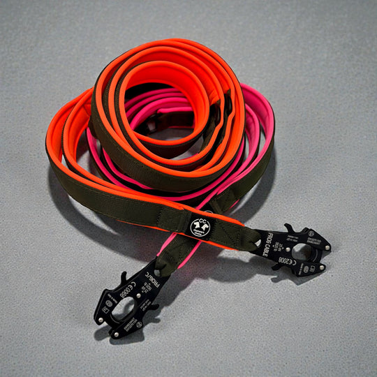 Robuste Hundeleinen mit neon pink und neon orange