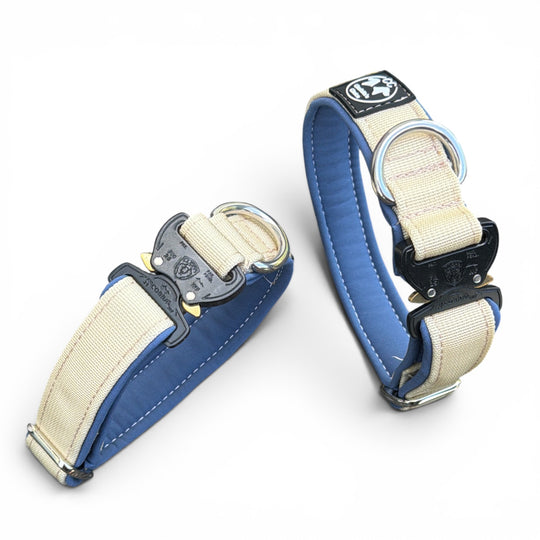 Welpenhalsband weiss blau