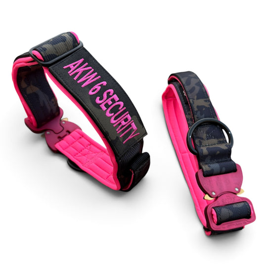 Limited Edition black camouflage 4 cm breit (39 cm-65 cm) mit Magnetgriff neon pink/grün