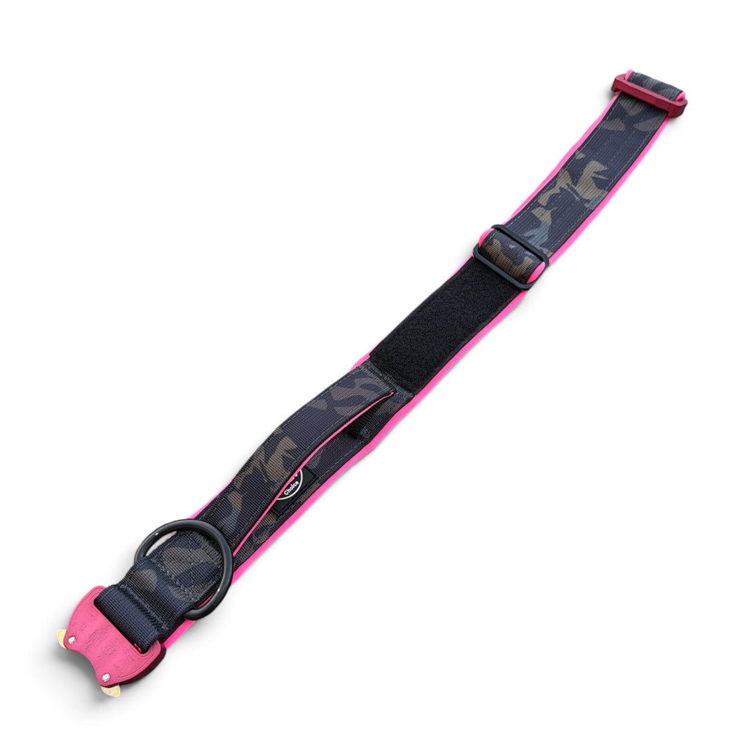 Limited Edition black camouflage 4 cm breit (39 cm-65 cm) mit Magnetgriff neon pink/grün