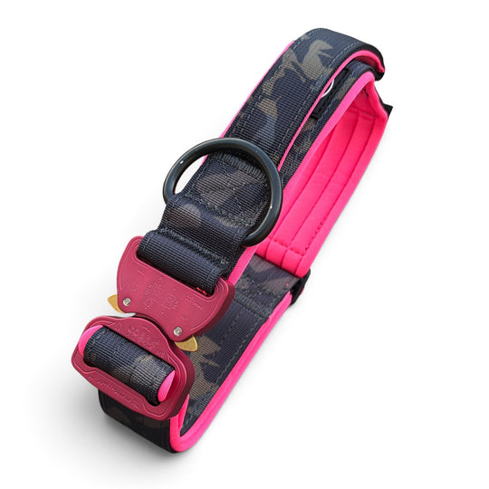 Limited Edition black camouflage 4 cm breit (39 cm-65 cm) mit Magnetgriff neon pink/grün