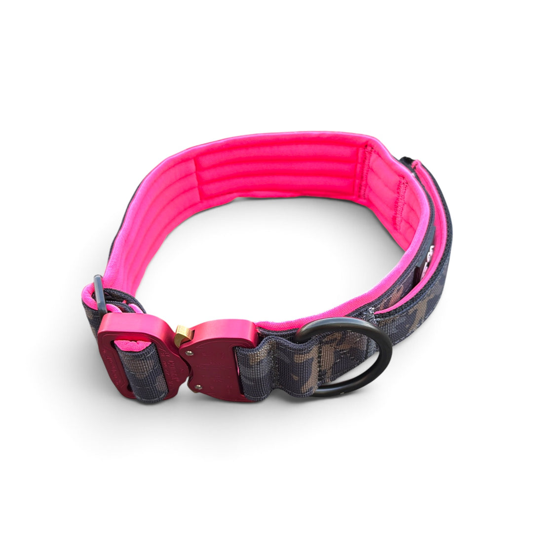 Limited Edition black camouflage 4 cm breit (39 cm-65 cm) mit Magnetgriff neon pink/grün