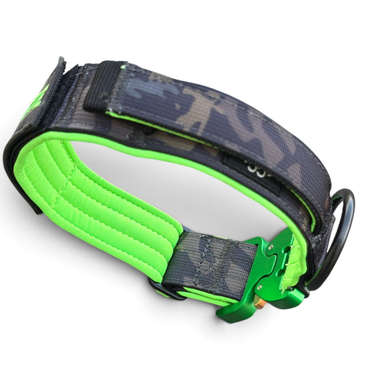 Limited Edition black camouflage 4 cm breit (39 cm-65 cm) mit Magnetgriff neon pink/grün