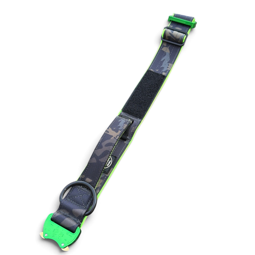 Limited Edition black camouflage 4 cm breit (39 cm-65 cm) mit Magnetgriff neon pink/grün