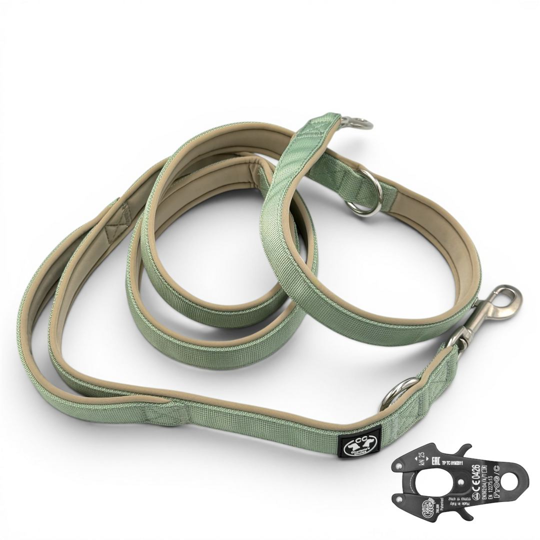 Verstellbare leine grün salbei mit starkem Kong Karabiner für starke Hunde