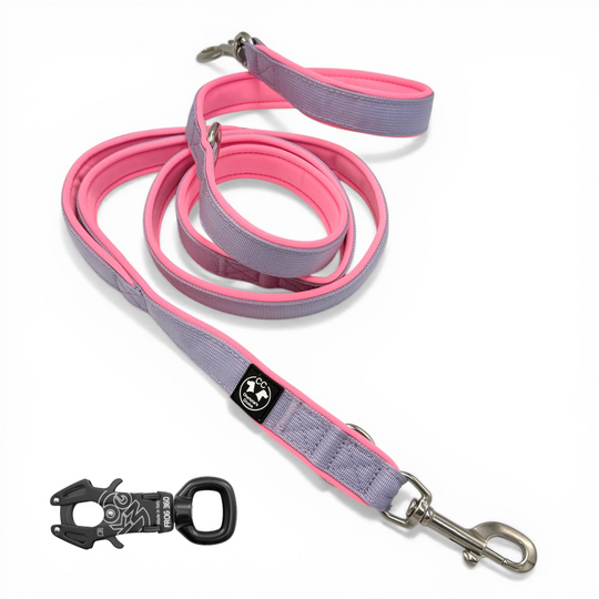 Verstellbare leine rosa mit starkem Karabiner für starke Hunde