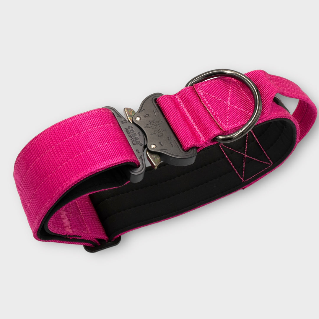 On Duty Cobra Haltegriff Halsband 5 cm für grosse Hunde (46 cm-78 cm) - fuchsia pink