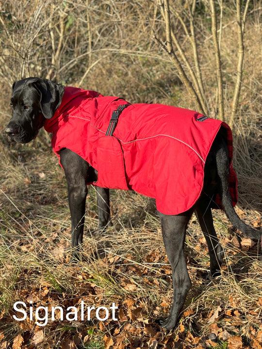 Manteau pour chien POLAR très chaud (50cm-76cm) noir/rouge/corail