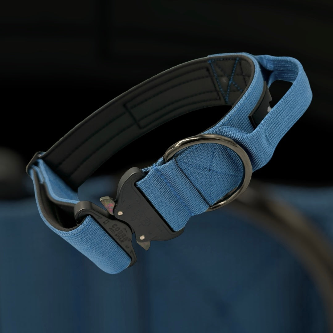 On Duty Cobra Haltegriff Halsband tauben blau 5cm für grosse Hunde (46cm-78cm)