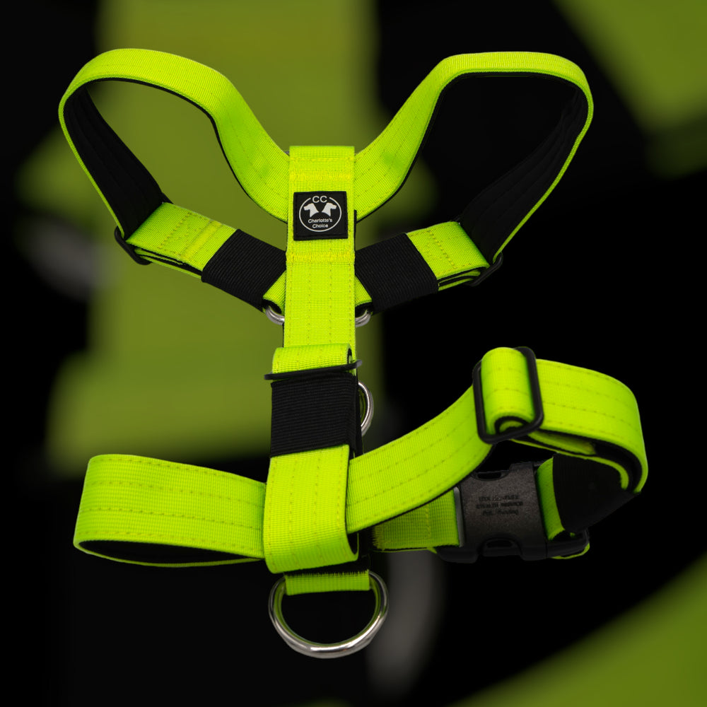 3Point Brustgeschirr On Duty No-Pull Haken rot & neon grün Grösse S Brustumfang 55-66 cm