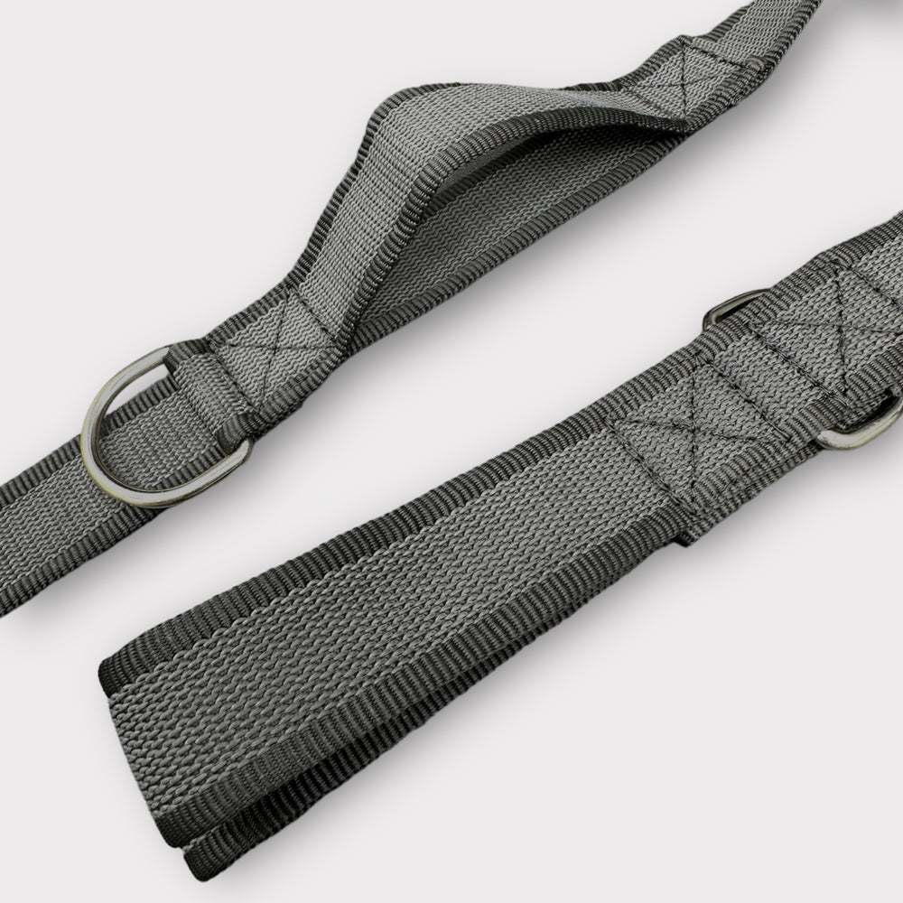 3.8 cm Breite gummierte Leine 2.2 m lang, mit Frog 360 oder Edelstahlkarabiner, verstellbar.