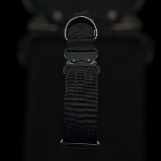 On Duty Cobra Haltegriff Halsband 5cm für grosse Hunde (46cm-78cm) - schwarz, Schnalle schwarz