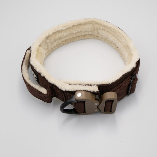 Chalet beige / braun Luxus Heavy Duty Cobra Halsband 5cm für grosse Hunde