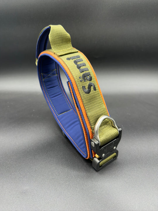 Luxus Heavy Duty Cobra Halsband 5 cm für grosse Hunde (Farben personalisierbar)