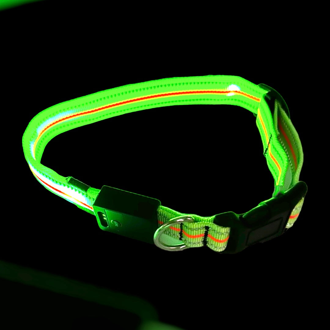 Leuchthalsband LED mit Akku (32cm-64cm) neon grün