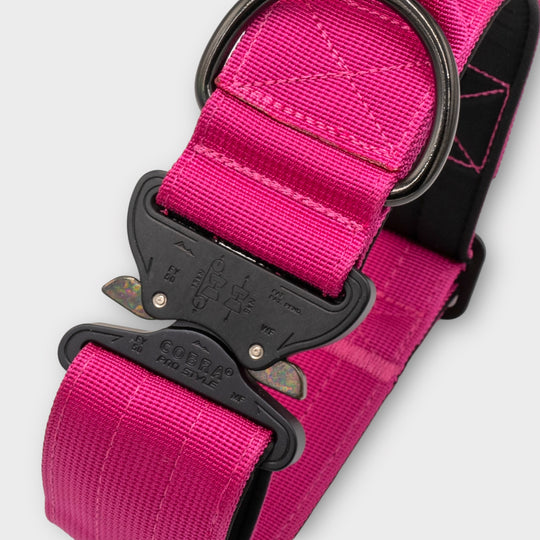 On Duty Cobra Haltegriff Halsband 5 cm für grosse Hunde (46 cm-78 cm) - fuchsia pink
