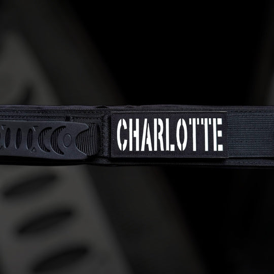 sehr breites starkes Halsband mit Magnetgriff robust mit Namen