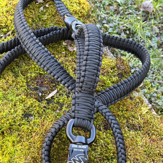 stärkste Hundeleine der Welt bis 600 kg mit Kong 360 und Kurzführgriff für ziehenden Hund