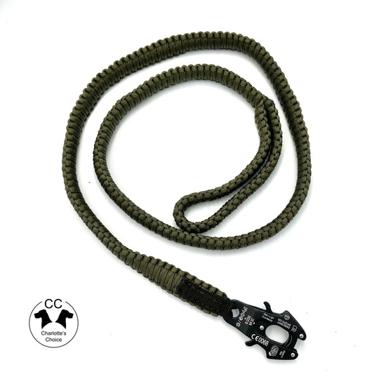 Rambo Frog Cable Leine für sehr grosse Hunde (100 kg+) 175 cm - schwarz/army-grün