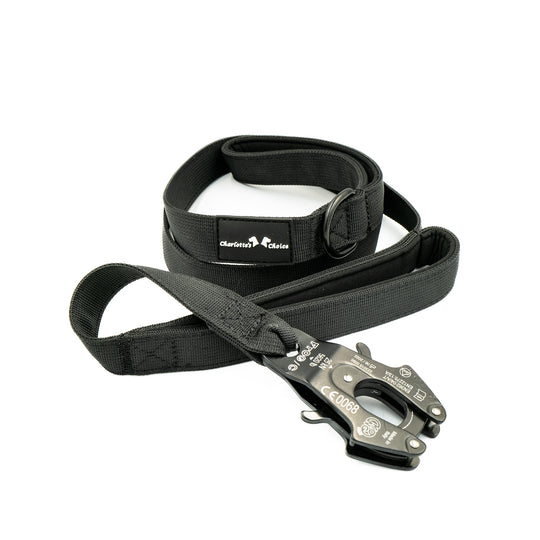 On Duty black 1.50m 2.5cm wide with short strap <tc>leash</tc> for large dogs 50kg