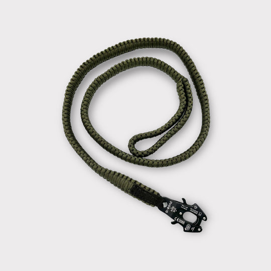 Rambo Frog Cable Leash Grands Chiens - 175cm 100kg+ (noir / vert armée)