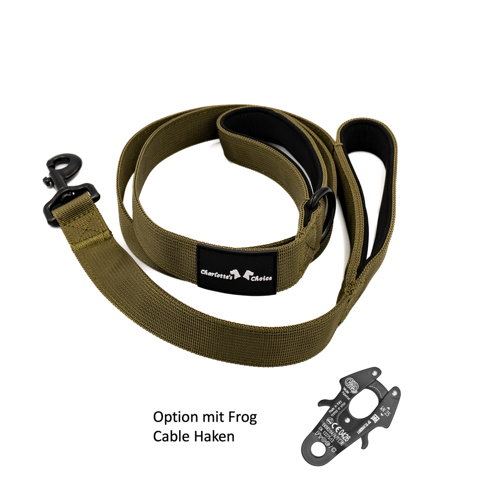 <tc>On Duty</tc> <tc>leash</tc> 1.50 m 2.5 cm wide with short strap - army green