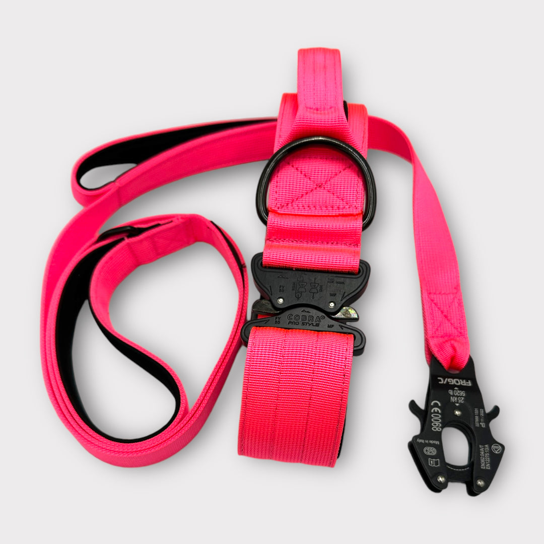 On Duty neon pink 1.50m mit Kurzhalteschlaufe Leine für grosse Hunde 50kg+