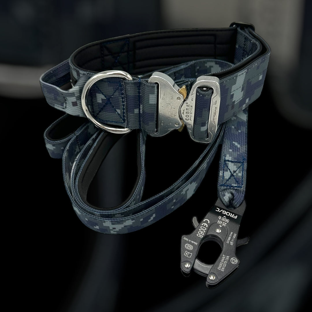 On Duty Cobra Haltegriff Halsband 5cm für grosse Hunde (46cm-78cm) - ocean camouflage