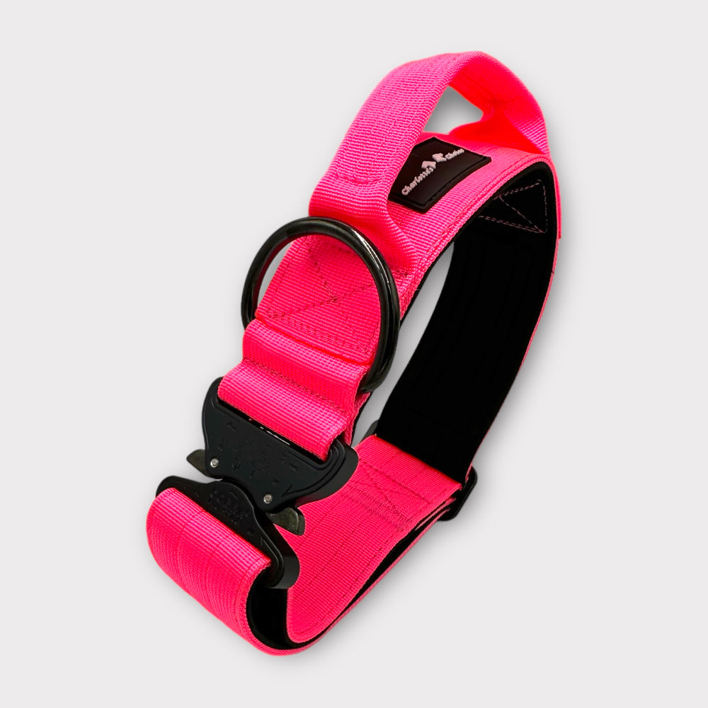 On Duty Cobra Haltegriff Halsband 5cm für grosse Hunde (46cm-78cm) - neon pink