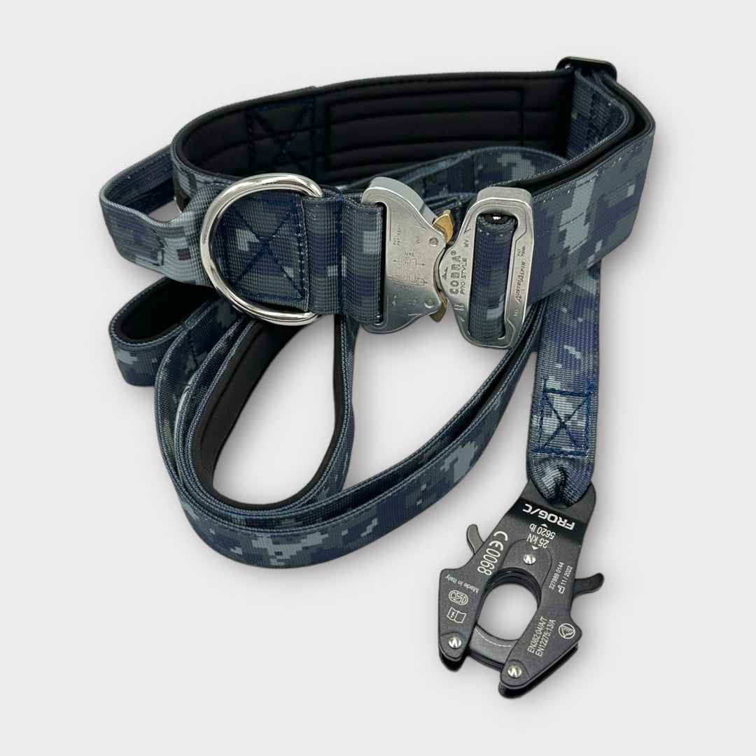 On Duty Cobra Haltegriff Halsband 5 cm für grosse Hunde (46 cm-78 cm) - ocean camouflage