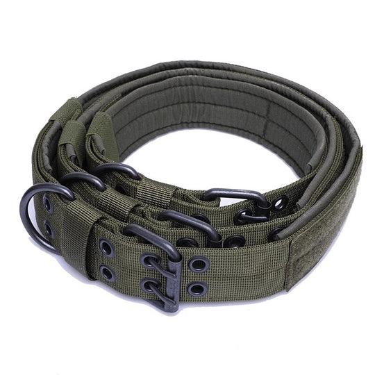 Army Set: Workdog Halsband, Paracord Leine und Namenpatch (34cm-63cm)